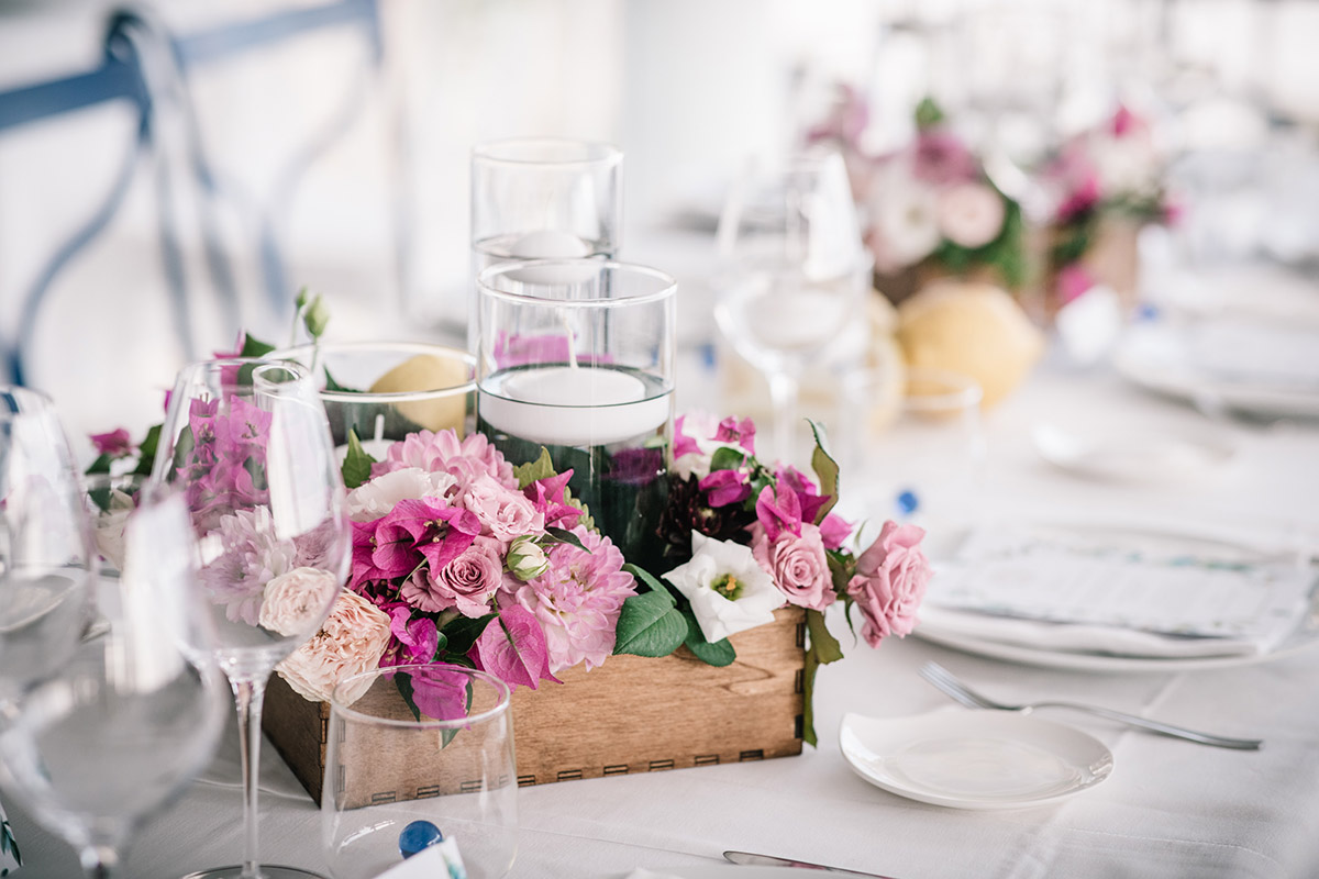 Wedding table decorations Amalfi Coast